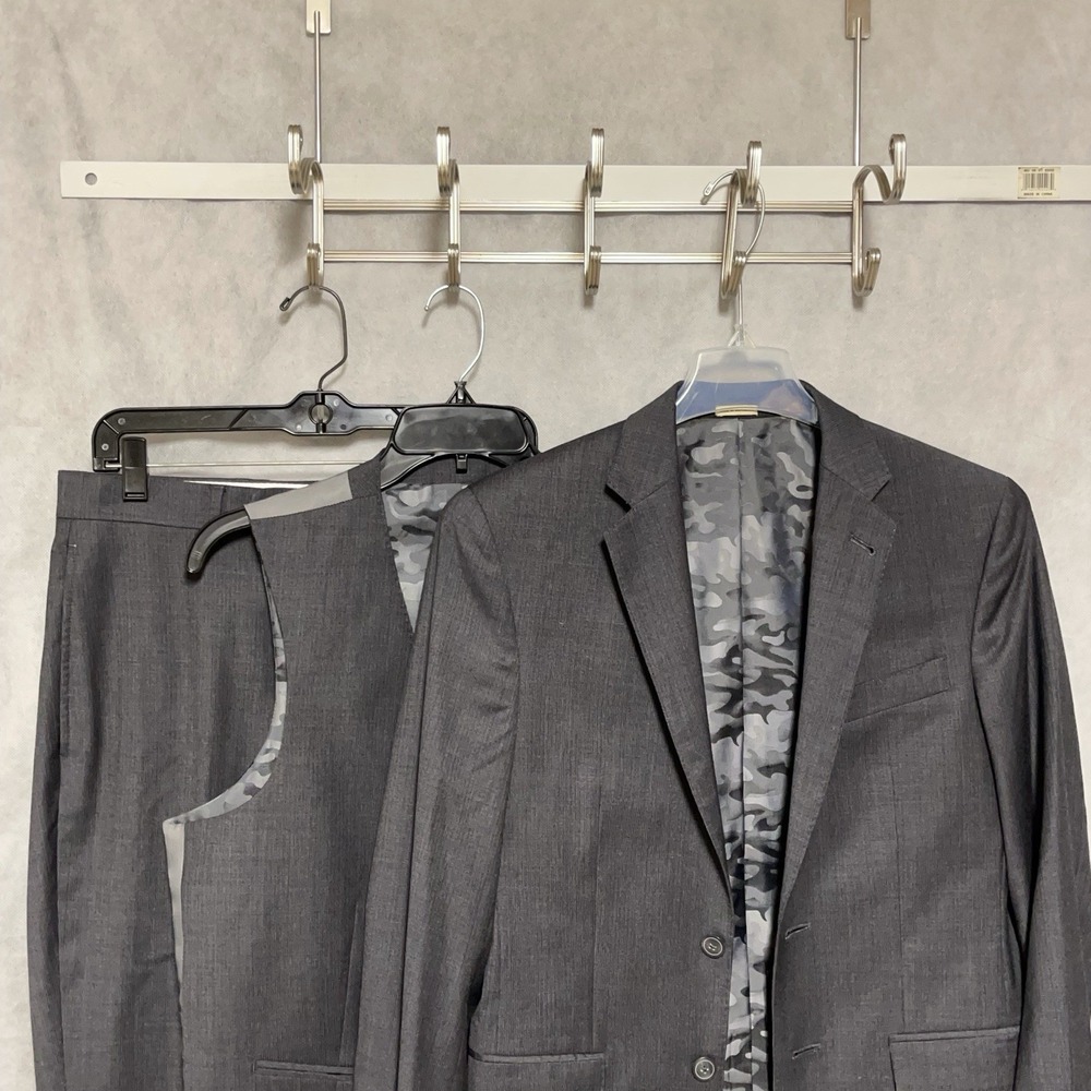 Joseph Abboud Suit Men 36S Gray Slim 3 Piece Vest Super 120 Wool 30x28 Luxury